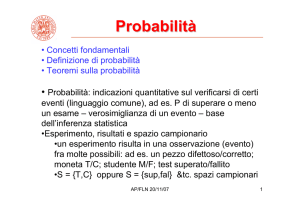 Probabilità 1 a parte, con esercizi