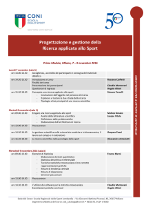 Progettazione e gestione della Ricerca applicata allo Sport