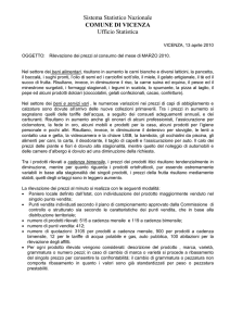 Sistema Statistico Nazionale COMUNE DI VICENZA Ufficio Statistica