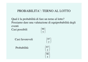 PROBABILITA`: TERNO AL LOTTO