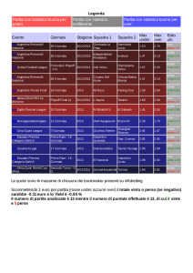 Legenda Partita con statistica buona per under Partita