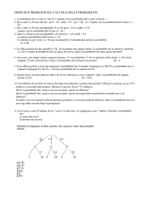 esercizi e problemi sul calcolo delle probabilita
