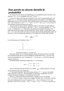 Due parole su alcune densità di probabilità