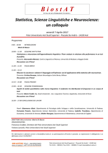 Statistica, Scienze Linguistiche e Neuroscienze: un colloquio