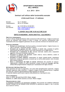 Corso Excel 2013 - Piattaforma Didattica Sperimentale