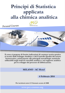 Corso PEC “Principi di Statistica applicata alla