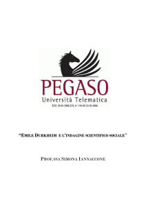 emile durkheim el `indagine scientifico sociale prof .ssa simona