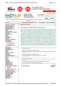 Pagina 1 di 2 Intrage - Notizie: Societàcresce in Italia il divario tra