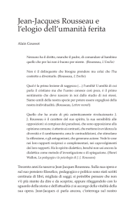 Jean-Jacques Rousseau e l`elogio dell`umanità ferita