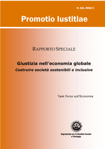 Giustizia nell`economia globale Costruire società sostenibili e
