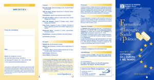 Formazione sociale epolitico - Pastorale sociale e del lavoro