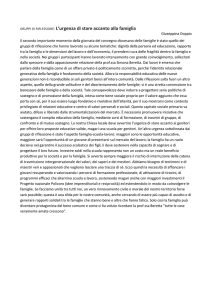 GRUPPI DI RIFLESSIONE: L`urgenza di stare accanto alla famiglia
