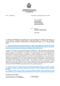 SEGRETERIA DI STATO INDUSTRIA ARTIGIANATO E