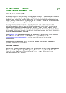 La cittadinanza … ed oltre? Verso il II Forum di Etica Civile