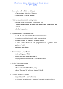 PROGRAMMA CORSO ORGANIZZAZIONE SERVIZI SOCIALI