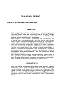 ordine del giorno su famiglia naturale