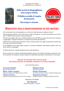 TAGLIATI FUORI DIBATTITO SULLA DISOCCUPAZIONE IN ETÀ