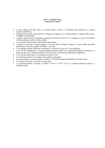 III^ B - Materia: storia Docente: D. Curtotti • La crisi religiosa del `500
