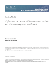 Riflessioni in torno all`innovazione sociale nel sistema complesso