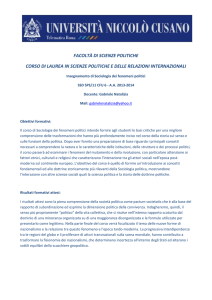 facoltà di scienze politiche corso di laurea in scienze