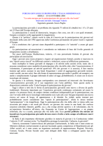 FORUM GIOVANILE EUROPEO PER L`ITALIA MERIDIONALE