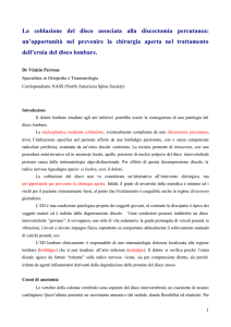 La coblazione nel trattamento dell`ernia del disco lombare