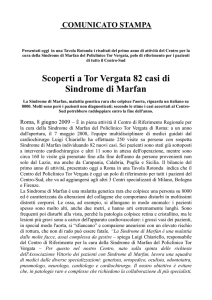Scoperti a Tor Vergata 82 casi di Sindrome di Marfan