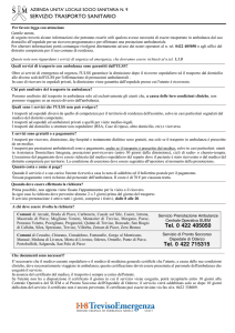 SERVIZIO TRASPORTO SANITARIO Tel. 0 422 405050 Tel. 0 422