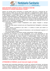 QUALCHE BUON CONSIGLIO PER IL CONTROLLO DEI NEI
