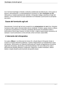 Brachialgia e formicolii agli arti - Studio Mazzini Chiropractic Center