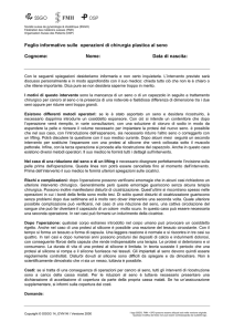 Protocollo informativo operazioni chirurgia plastica al seno