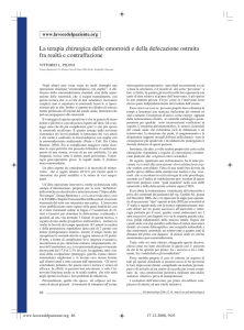 La terapia chirurgica delle emorroidi e della defecazione ostruita fra