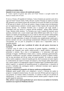 OSPEDALI/GERIATRIA Quando le cure sono a misura dei malati più
