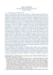 Pavel A. Florenskij Testimone dell`unità delle fede in Cristo