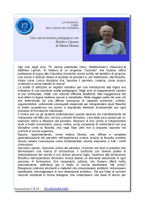 Una conversazione pedagogica con Matthew Lipman di Maura Striano