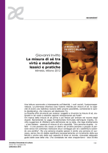 Giovanni Invitto La misura di sé tra virtù e malafede: lessici e pratiche