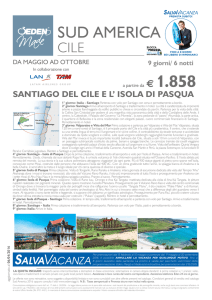 eden made sud america cile santiago del cile e l`isola di pasqua da