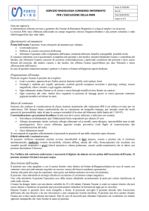Consenso informato RMN - Casa di Cura Madonna della Salute