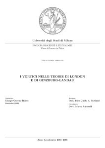 I VORTICI NELLE TEORIE DI LONDON E DI GINZBURG