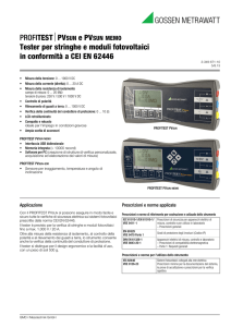 Tester per stringhe e moduli fotovoltaici in conformità