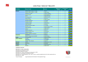 Listino Prezzi - Valido dal 1° Marzo 2013