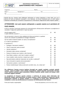 questionario RM - Studio radiologico pavese