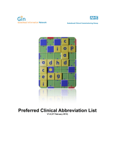 Clinical Abbreviation List for Healthcare Professionals