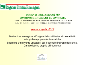 Conflitti Fauna Selvatica e Attività Umane: Controllo del Danno