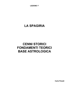 SPAGIRIA ANNO 1 LEZIONE 1