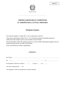 All. A modello certificazione primaria