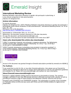 Gender Roles in Web Advertising: A Cross-Cultural Study