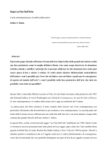 Dopo La Fine Dell'Arte: Danto e la Filosofia Poststorica