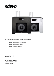 NEXT Filament Extruder Safety Instructions