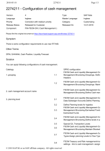 SAP Cash Management Configuration in S/4HANA